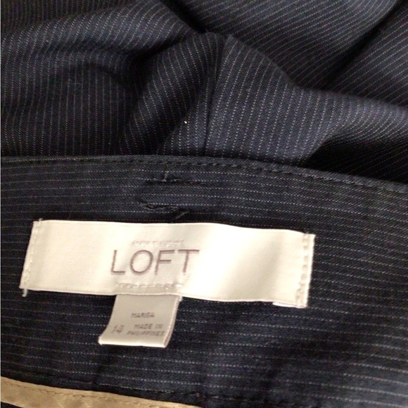 Loft pants women 14 Marissa blue stripe wide leg - Picture 5 of 9